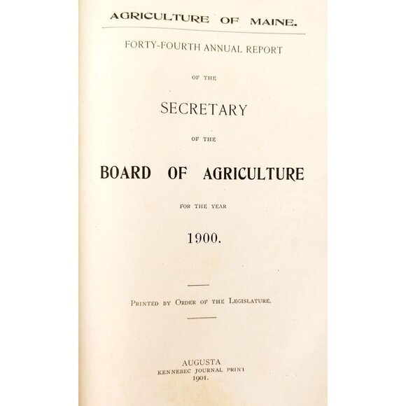 1900 Maine Board Of Agriculture Report Victorian HC Illustrated 1st Ed SHBS1 - Picture 3 of 5